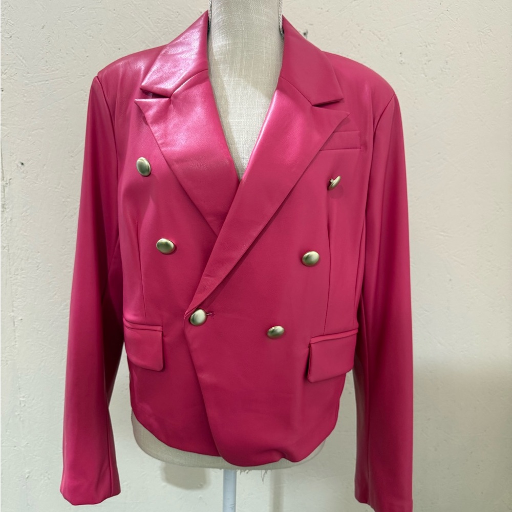 Women's Pink Double-Breasted Blazer